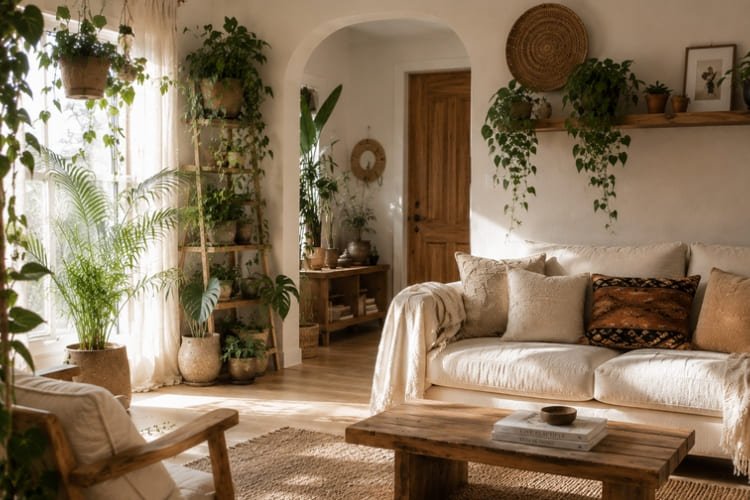 Boho Decor With Indoor Plants
