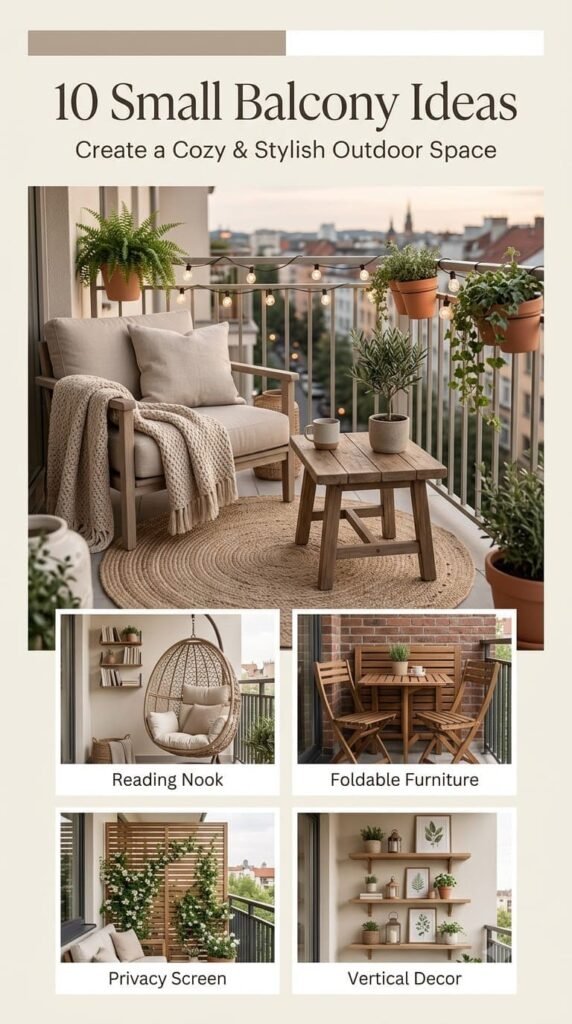 Small Balcony Ideas to Create a Cozy & Stylish Outdoor Space