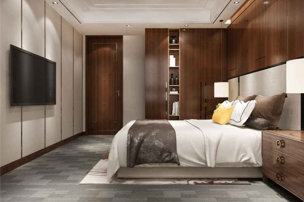 Contemporary Wood Guest Bedroom