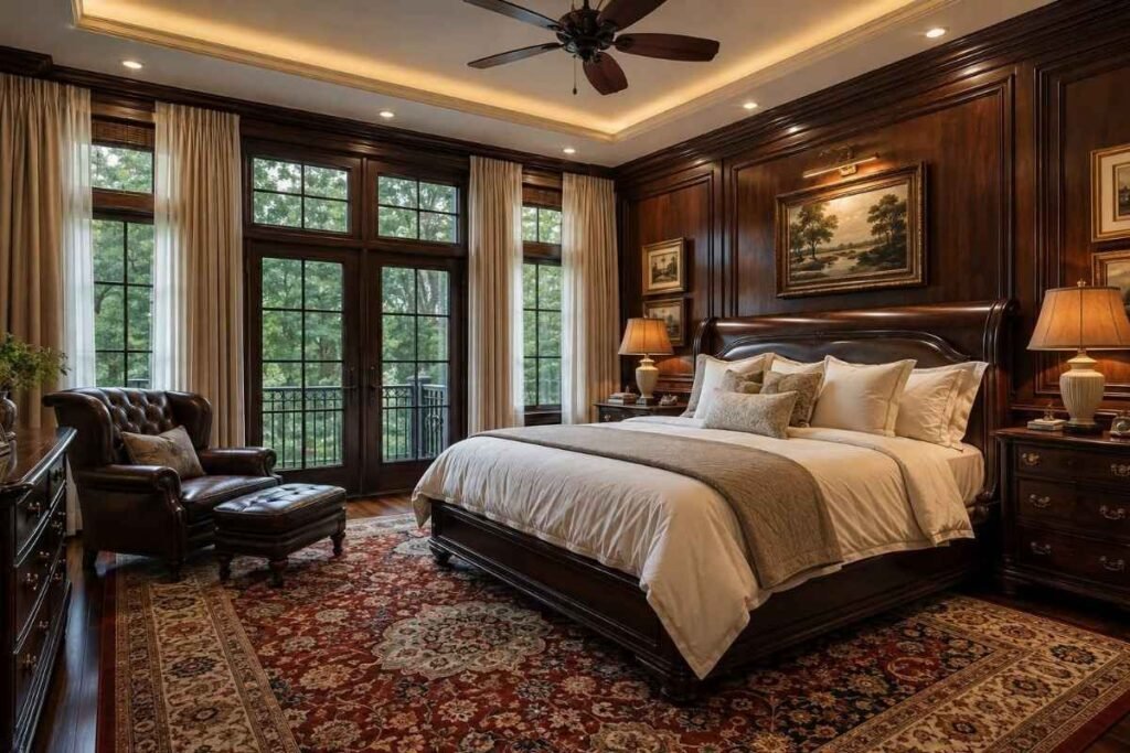 Classic Dark Wood Guest Bedroom