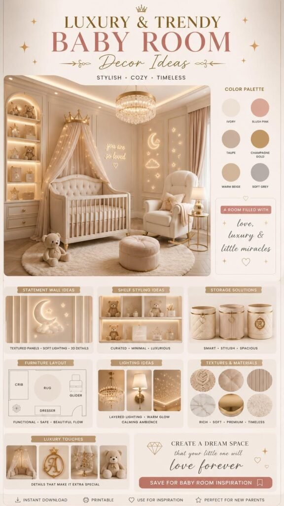 Luxury & Trendy Baby Room Decor Ideas for a Stylish Nursery