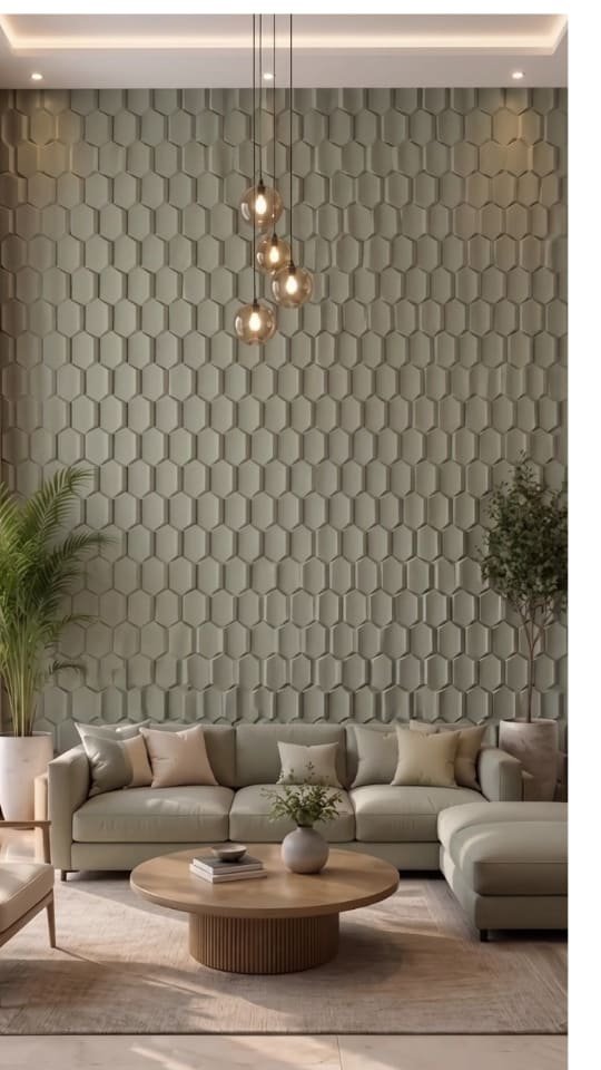 Geometric Hexagonal Statement Wall