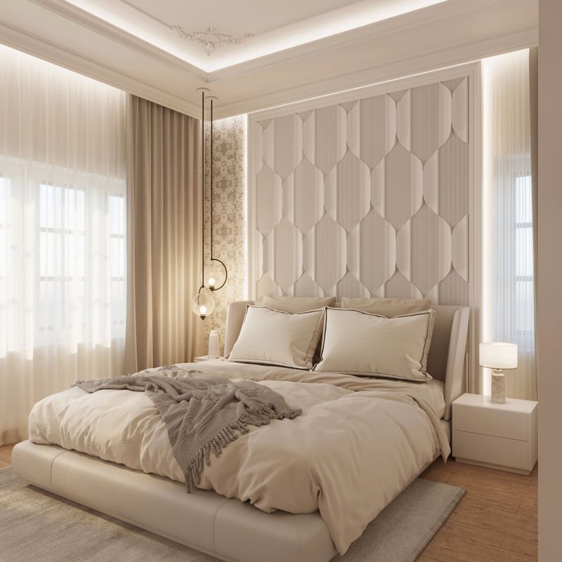Add a Textured Wall Behind the Bed