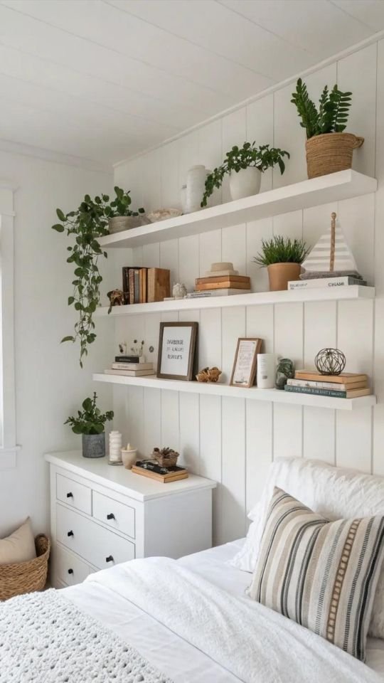 Minimal White Shelves for a Clean Look