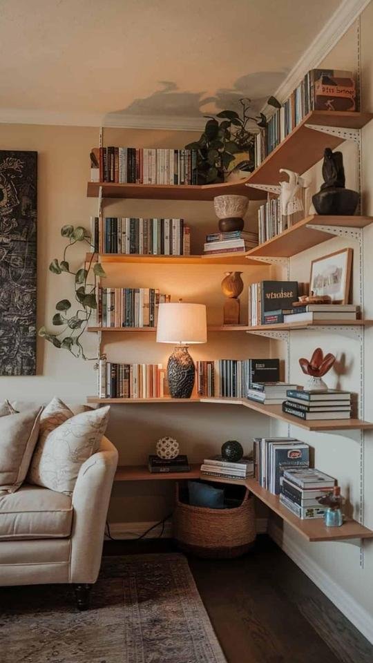 Corner Shelving for Unused Walls