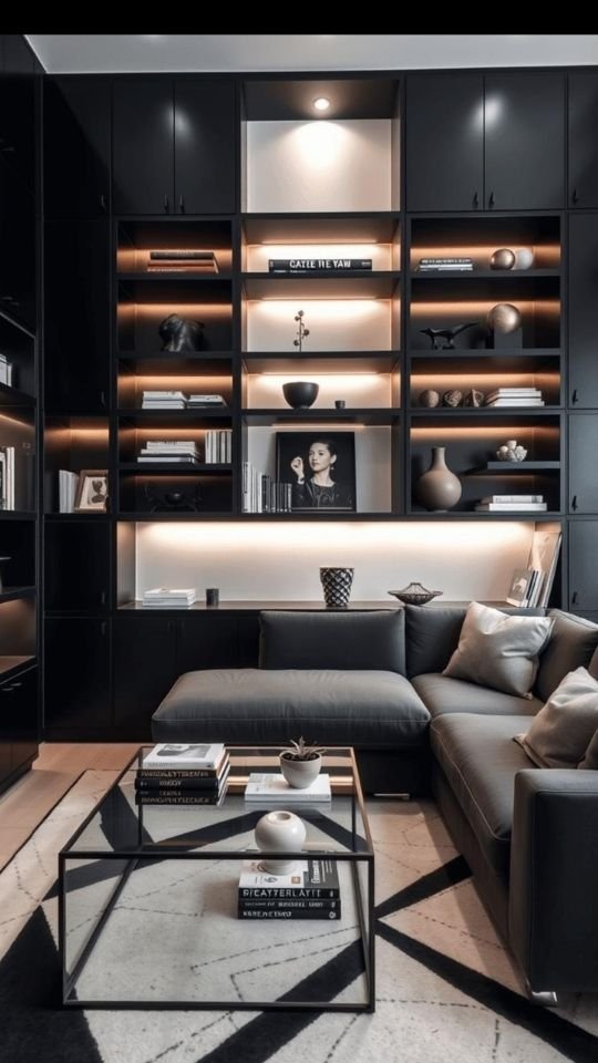 Dark Shelves for a Sophisticated Accent