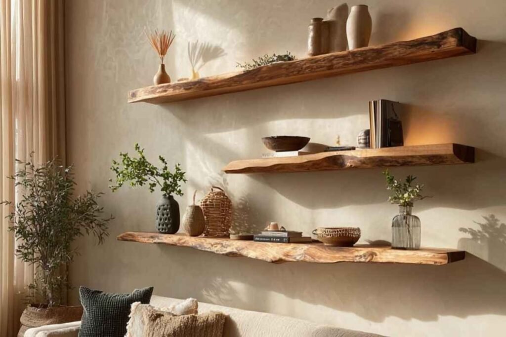 Rustic Shelves With Cozy Textures