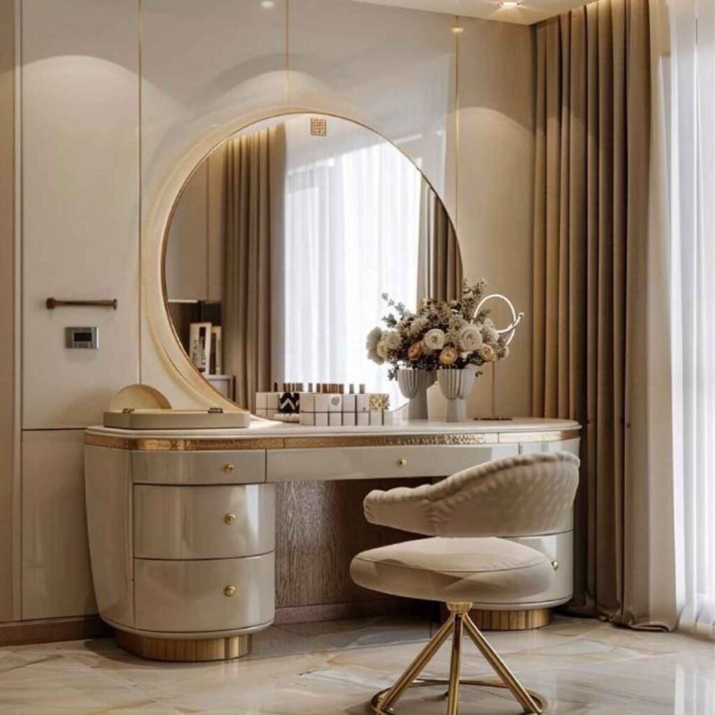 Elegant Gold-Trimmed Vanity Suite