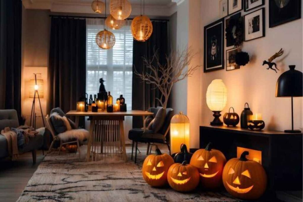 Warm Halloween Lantern Corner