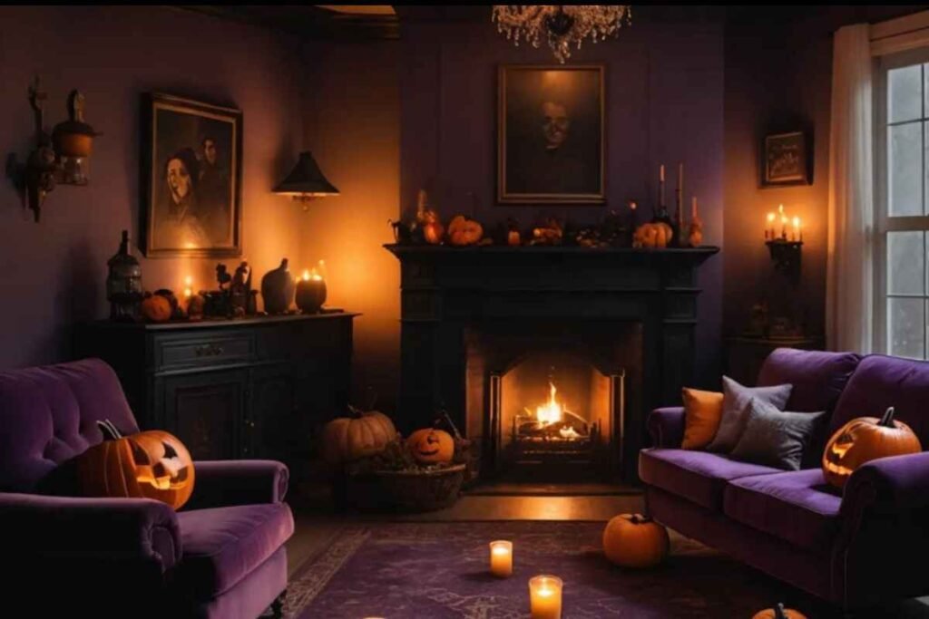 Cozy Pumpkin & Candle Fireplace