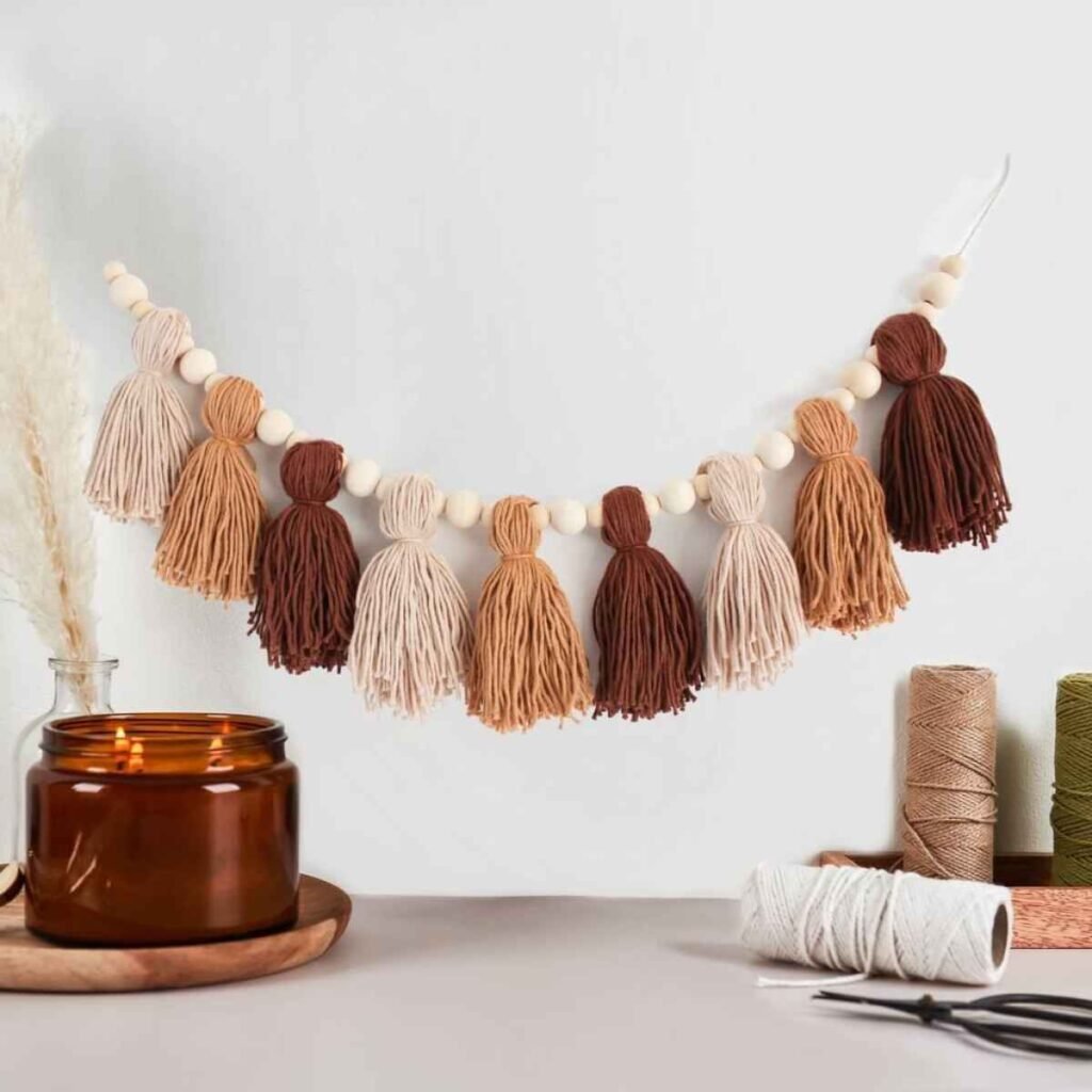 Boho Yarn Tassel Garland