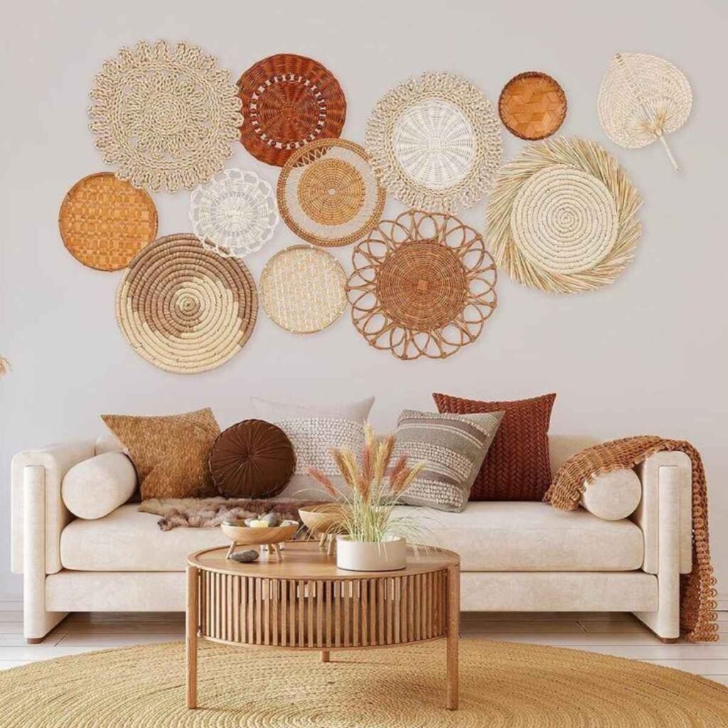 Upcycled Rattan Tray Display