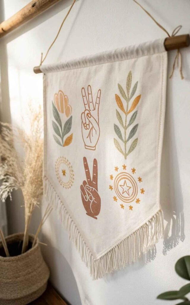 Boho Fabric Wall Banner