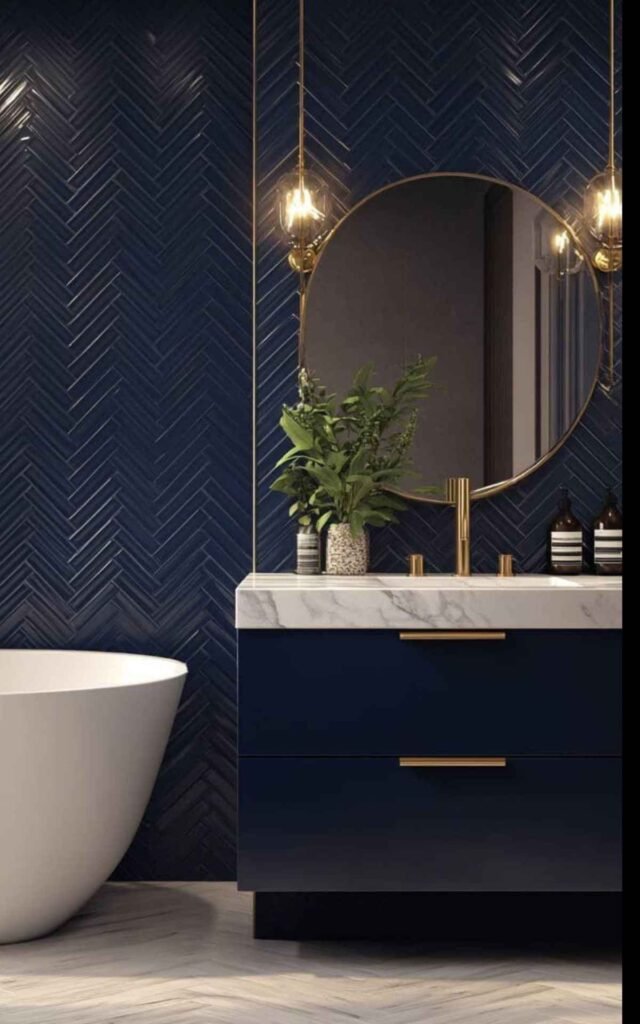 Navy Blue and Brushed Brass