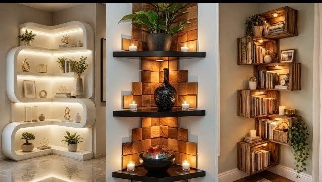 Stunning Corner Shelf Ideas for the Same Wall