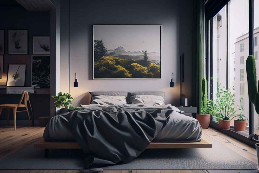 Dark Scandinavian Bedroom