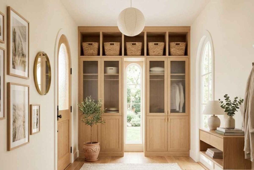 Use Matching Boxes on the Top Wardrobe Shelf