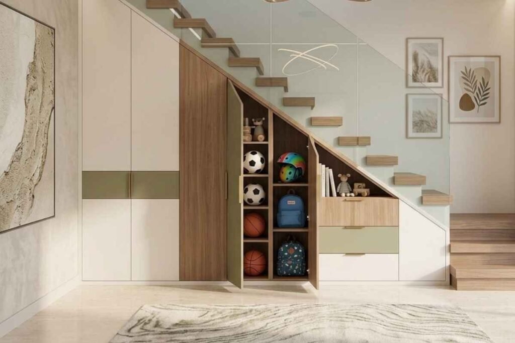 Turn the Space Under the Stairs Into a Secret Kids’ Cabinet