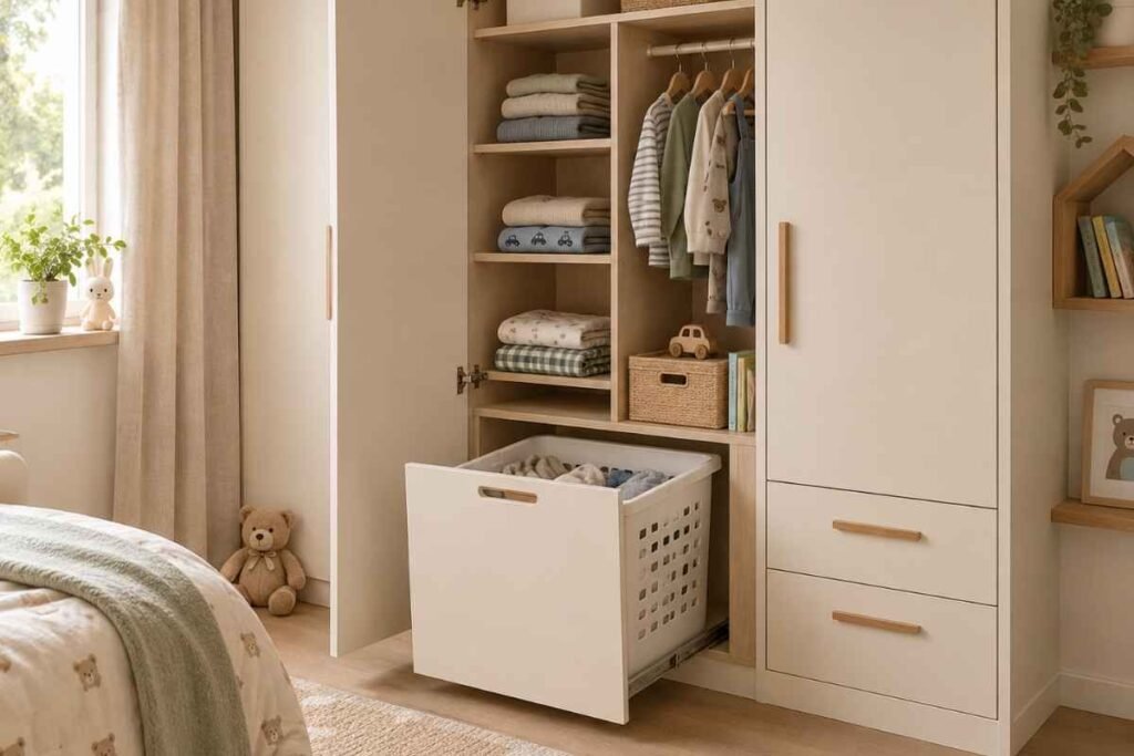 Conceal the Laundry Hamper Inside the Wardrobe