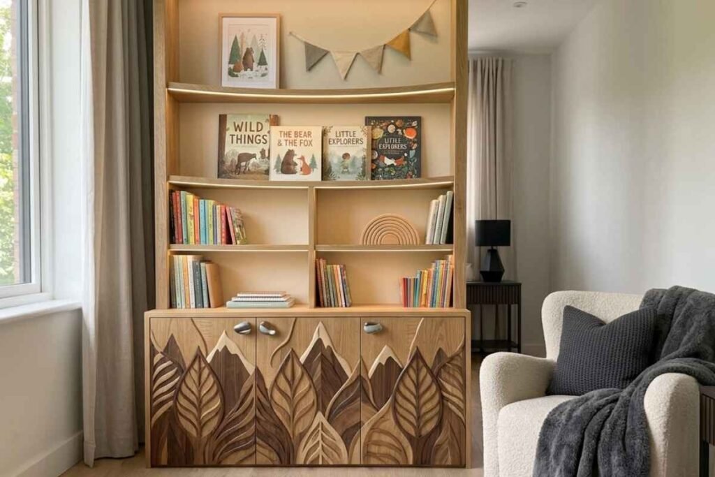 Hide Extra Books Behind Lower Cabinet Doors