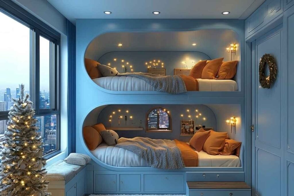 Deep Blue Curved Bunk