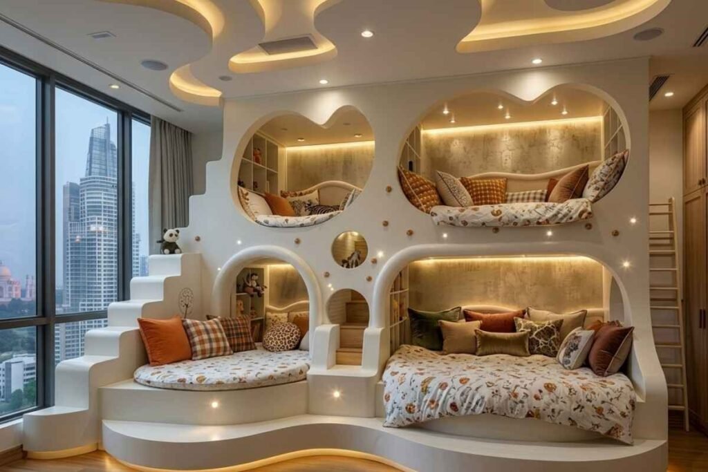 Elegant Loft-Style Built-In Bunk
