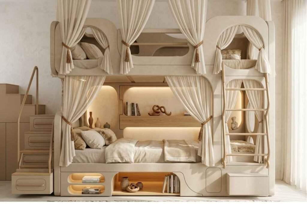 Neutral Draped Retreat Bunk