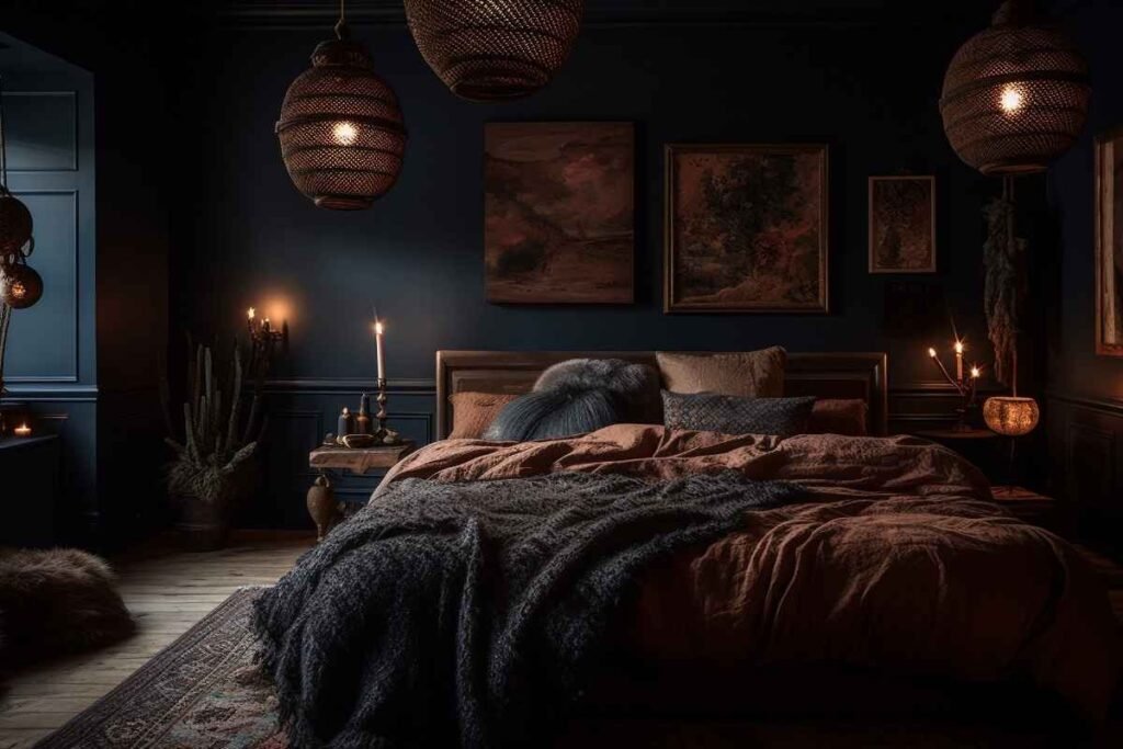 Dark Scandinavian Bedroom