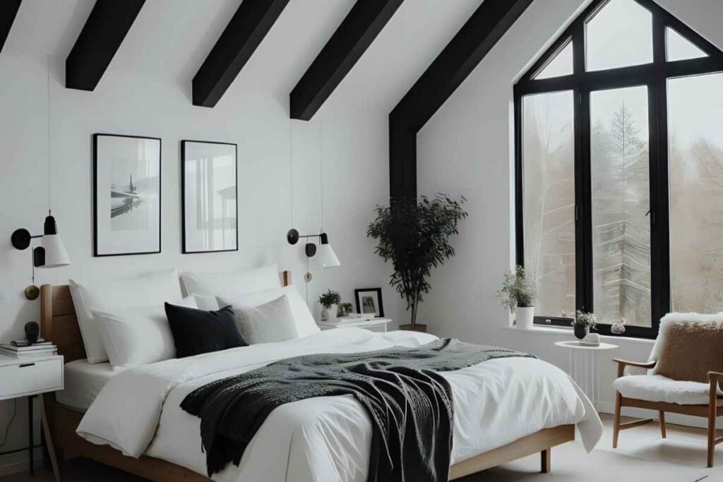 Minimalist Black & Oak Bedroom