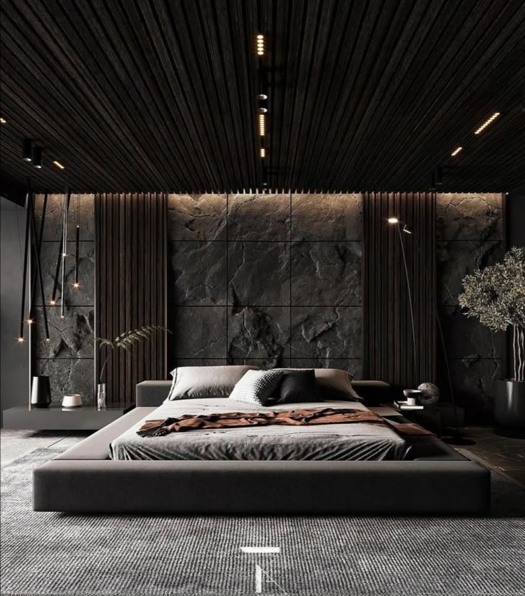 Modern Nordic Bedroom with Textured Walls
